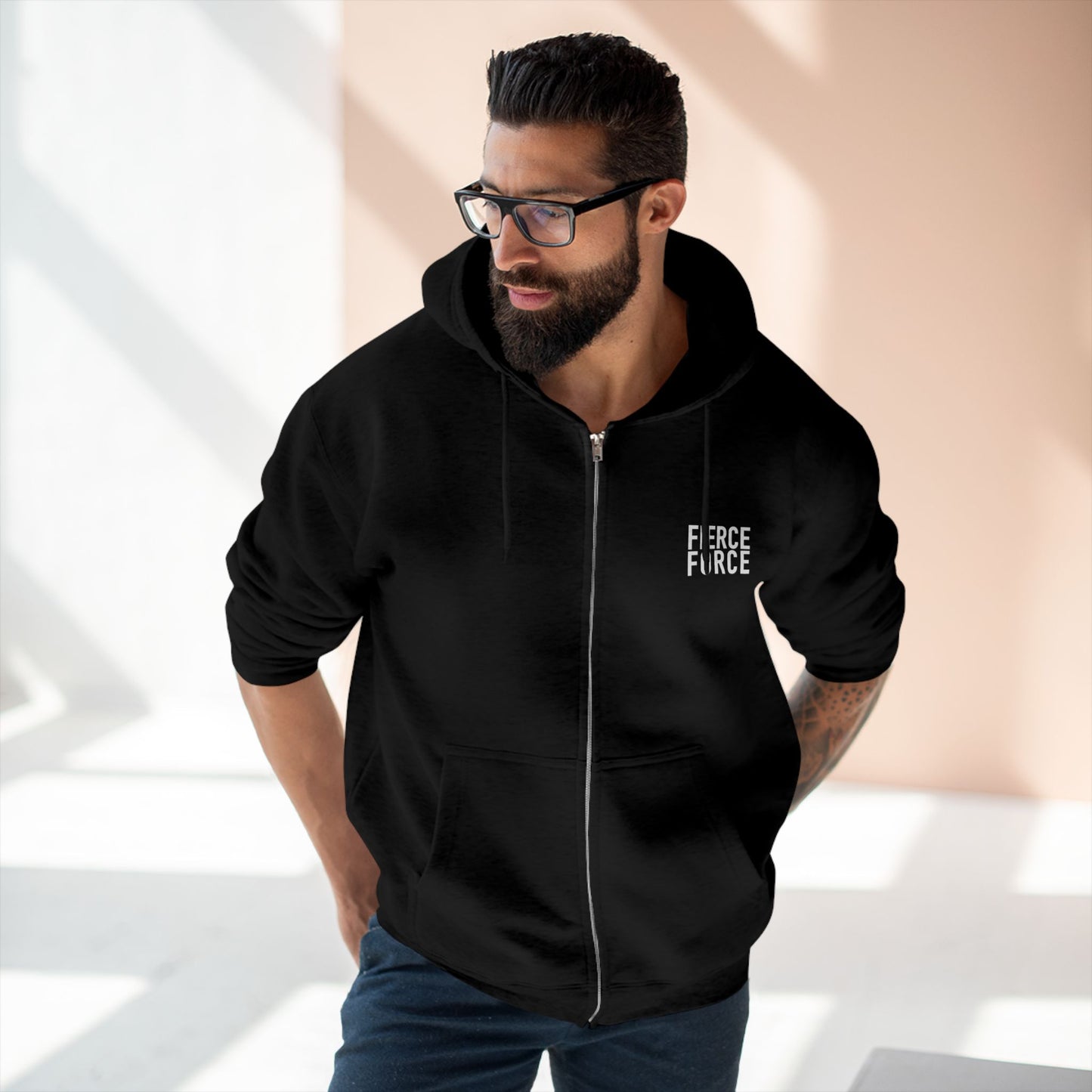 Fierce Force Blackout Series Unisex Zip Hoodie