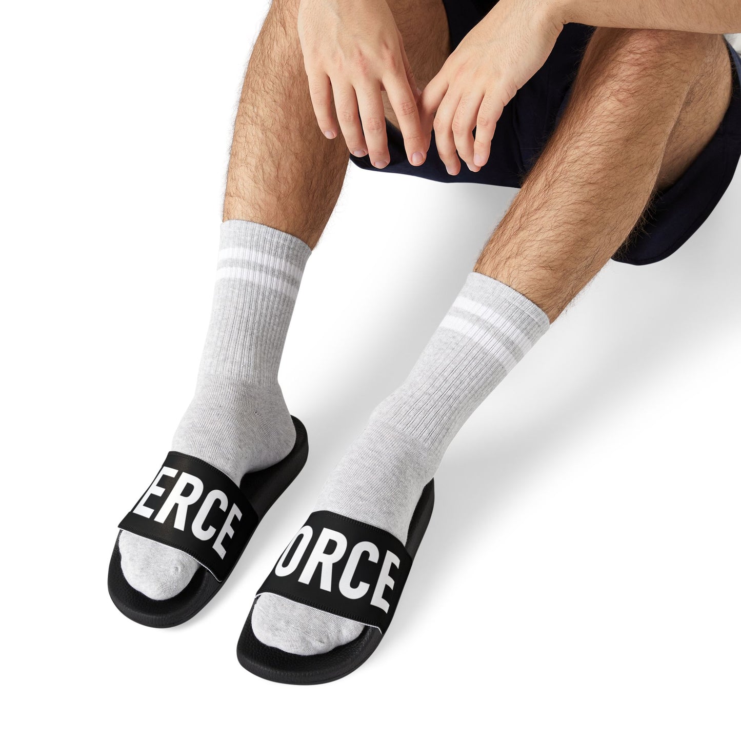 Fierce Force Blackout Series Men's Removable-Strap Slides